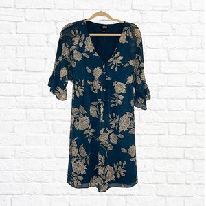 Blue & cream floral dress